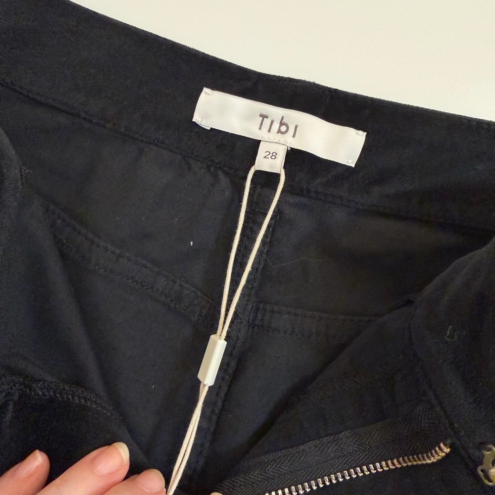 NWT Tibi Black Brancusi Velvet Pants 28